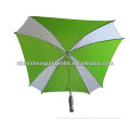 green and white golf square shape umbrella